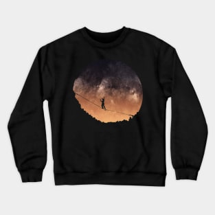 Slackline in Space Mountain Crewneck Sweatshirt